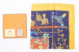 Hermes, Paris. A silk Silver Jubilee 1977 scarf in original box.