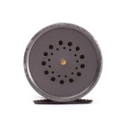 A Hardy Perfect 3 1/8 inch fly reel: signed as per title, with single ebonite handle and brass foot.