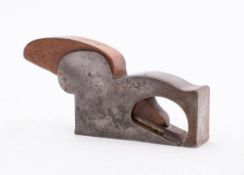 A 1 inch bullnose plane unsigned, possibly Norris: with mahogany wedge.