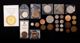 A small collection of British and world: including USA proof set, 1792 Exeter halfpenny,