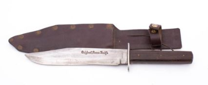 An 'Original Bowie Knife' by Whitby: signed as per title to clipped back blade,