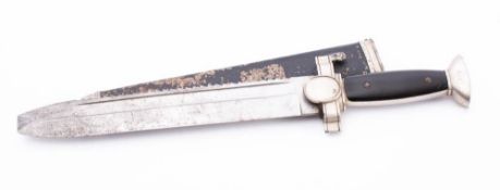 A Third Reich period Rotes Kruez (Red Cross) dagger: the 27cm single edged blade with saw back,