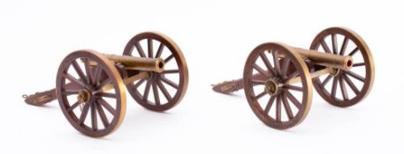 A pair of scale model East India Company 6 pounder Mountain guns: maker's plaque to underside of