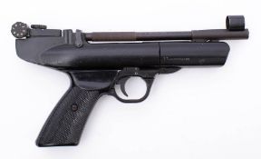 A Webley Hurricane .22 calibre air pistol: two piece back plastic grip.