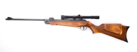 A Webley Hawk .22 calibre air rifle: (for spares) fitted Model 9 Original 4x20 telescopic sight.