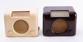 A cream Bakelite Bush Radio Type DC90A: together with a brown Bakelite Bush Type DC90 radio (2)