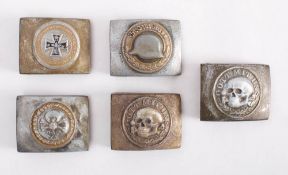 A group of five WWII German military buckles: (5) *Notes- Due to the high number of good quality