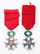 Two French Legion of Honour Medals: with ribbons.