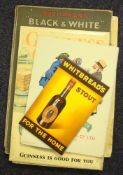 A group of eight mid 20th century pub advertising signs: comprising two Buchanan's 'Black & White',