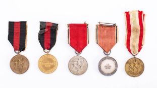 Two Third Reich period Annexation of Austria Medal: two Occupation of the Sudetenland Medal,