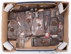 A collection of plane irons comprising: Thomas Turner & Co, Record, Ibbotson, Lawson, Taylor, Aaron,