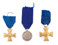 Two Imperial German WWI Long Service Crosses: for fifteen and twenty five years service together
