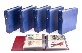 A collection of WWII Period German Propaganda postcards: in six albums dated between 1935 to 1945,