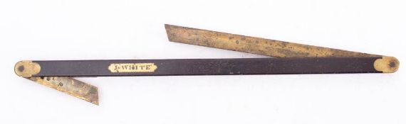An early 19th century 12 inch ebony and brass bezel: dated to cartouche '1827' on one side and 'J