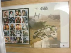 A collection of framed sets of Star Wars stamps together with loose sets in collectors packets: (a