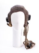 An RAF C-type flying helmet:.