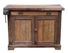 An early 20th The 'Compactum' Tool Chest by Marples: with rising tool rack with enamel maker's