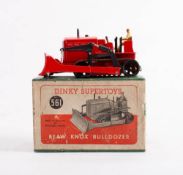 Dinky Supertoys No 561 Blaw Knox Bulldozer: re with cream driver, black wheels and treads,