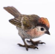 A cold painted bronze of a wren: stamped and numbered 3cm high '1833'