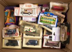 Lledo and others. A boxed group of vintage commercial vehicles and others.