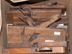 A group of ten beech moulding planes: various makers including Sims, C Hewitt,