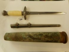 A reproduction Luftwaffe dagger: together with a Korean War 40mm shell casing (2) * Notes
