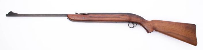 A BSA MKI Airsporter .22 calibre air rifle: on a plain semi-pistol grip stock.
