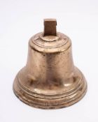 A mid 20th century bronze bell: inscribed 'Bell from first Tophers Cove 1919-1939' ,