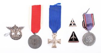 A collection of German Third Reich style decorations: includes Kuban Shield,