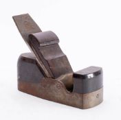 A parallel smoothing plane : unsigned, with rosewood infill, scrolled wedge and Ward iron.
