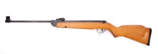 A Webley Vulcan .22 calibre air rifle: serial number 674738, on a plain beech semi-pistol stock.