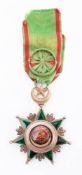 A Turkish Order of Osmanieh medal: with ribbon.