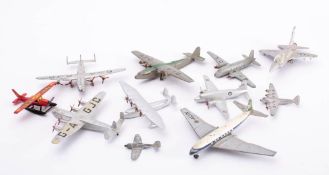 An unboxed group of nine Dinky aircraft: including two No.