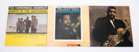 MODERN JAZZ Three Cannonball Adderley 12inch LPs (white Riverside label): Cannonball Adderley: