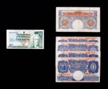 A group of five One Pound bank notes,