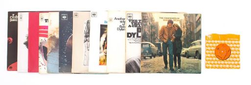 USA FOLK & COUNTRY Eleven LPs and one 45rpm single comprising: five early Bob Dylan LPs and a 7