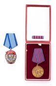 A Russian Soviet Order of The Red Banner of Labour: together with another Soviet award.