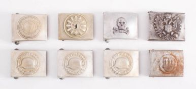 A collection of eight German military and police buckles: *Notes- Due to the high number of good