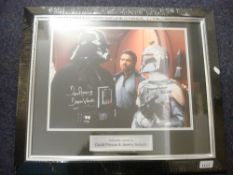 David Prowse (Darth Vader) and Jeremy Bulloch (Boba Fett) signed photograph by Danbury Mint: with