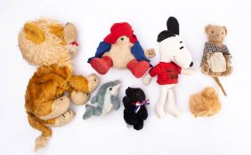 A Merrythought lion blonde plush pyjama case: together with a Steiff Dolphin and Duckling,