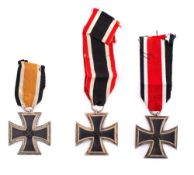 Three Third Reich period 1939 Iron Crosses: 2nd Class, (3).