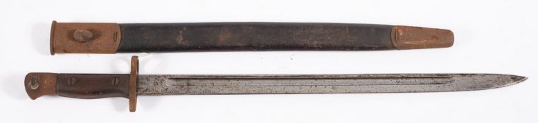 A WWI period 1907 pattern bayonet by Anderson: the straight fullered blade stamped and dated as