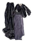 A late Victorian/early Edwardian black velvet and lace bodice by Emile Howard,