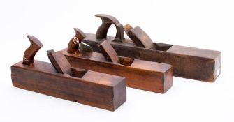 A 16 1/2 inch beech jack plane by Atkins & Sons, Sheffield: with skew mounted steel blade by Ward,