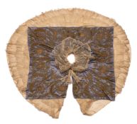 A Victorian blue silk and embroidered cap by Jay's, Regent Street,