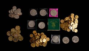A collection of coins including ten 1996 £2 coins.