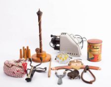 A small collection of mid 20th century children's games and toys,: including a bag of marbles,