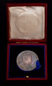 Two 1902 Coronation medallions in original red boxes: George VI Territorial Force Efficiency Medal,