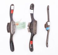 A Stanley Rule and Level Co spokeshave, together with Stanley No, 53 and No.