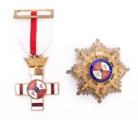 A Spanish Order of Military Merit star: together with Military Order of Merit Cross with white